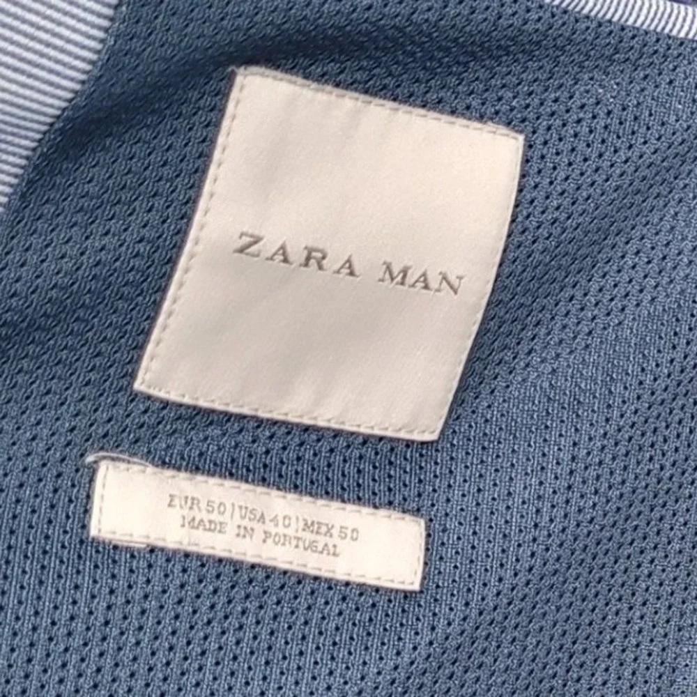 Zara Man Grey Micro-Stripe Comfort Suit Jacket Blazer NWT Slim Fit Minimalist 40